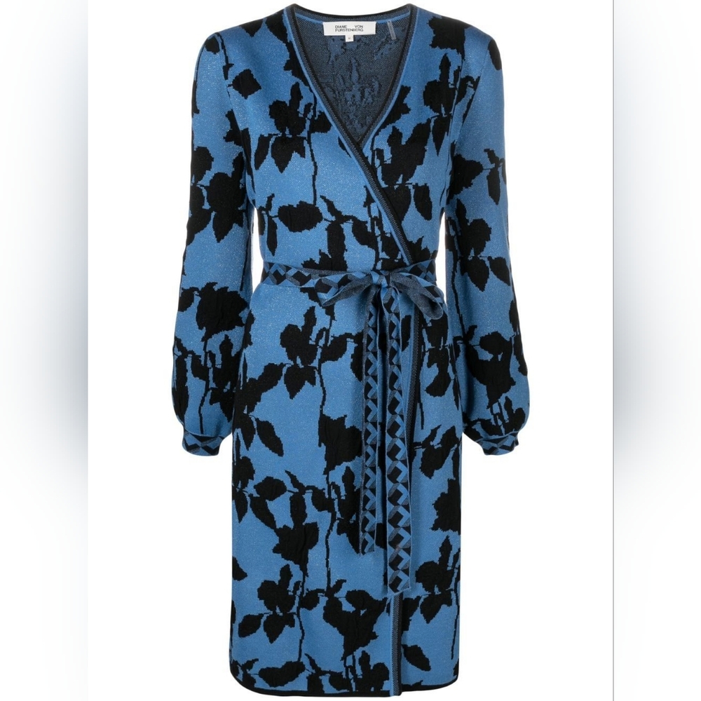 DVF Diane von Furstenberg Bessina floral-jacquard wrap dress